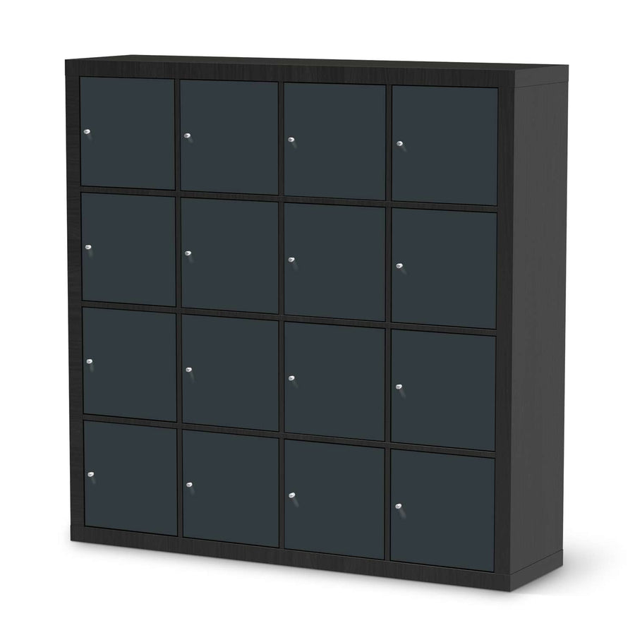 Selbstklebende Folie Blaugrau Dark - IKEA Expedit Regal 16 Türen - schwarz