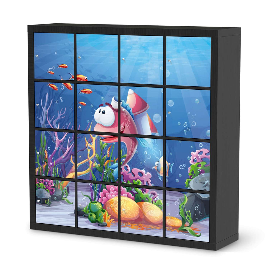 Selbstklebende Folie Bubbles - IKEA Expedit Regal 16 Türen - schwarz