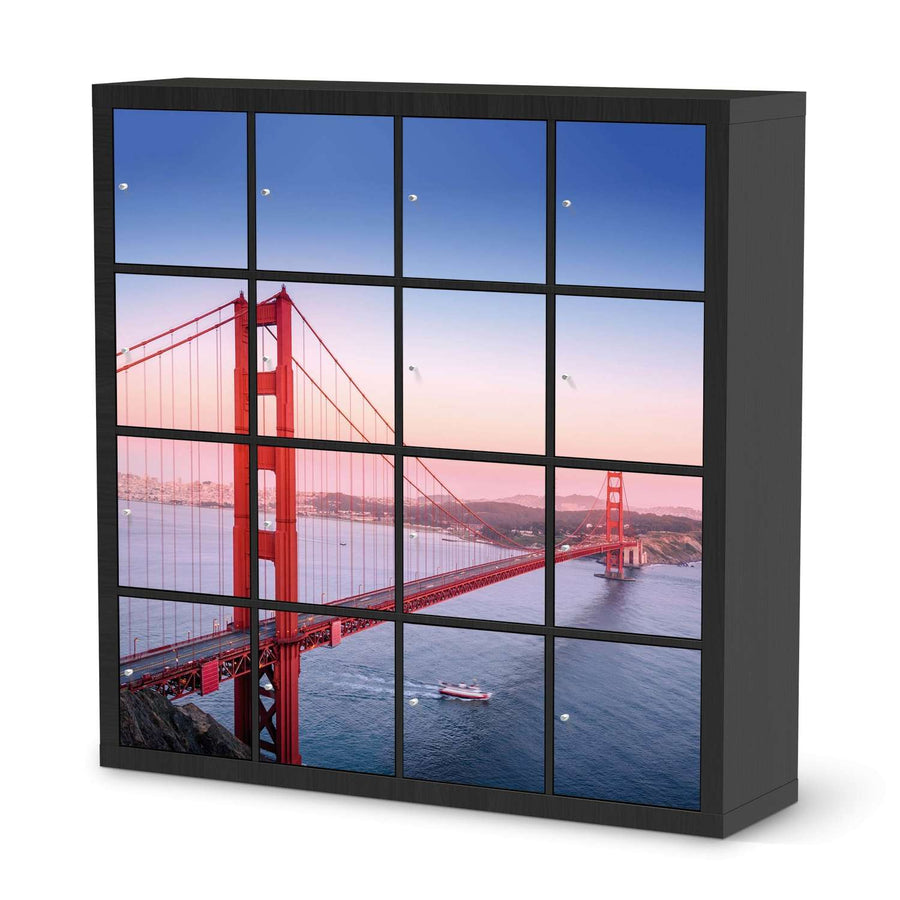 Selbstklebende Folie Golden Gate - IKEA Expedit Regal 16 Türen - schwarz