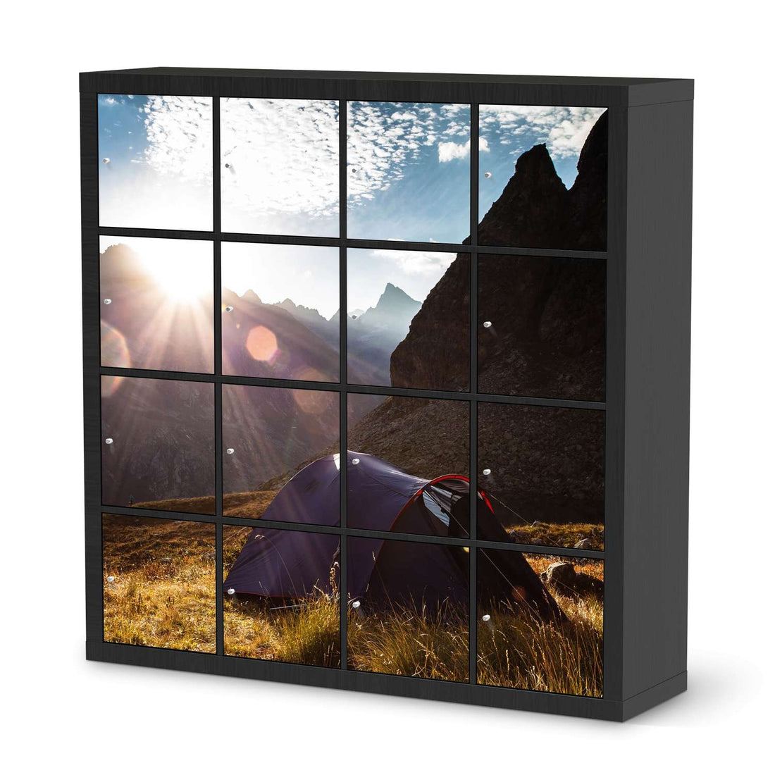 Selbstklebende Folie Into the Wild - IKEA Expedit Regal 16 Türen - schwarz