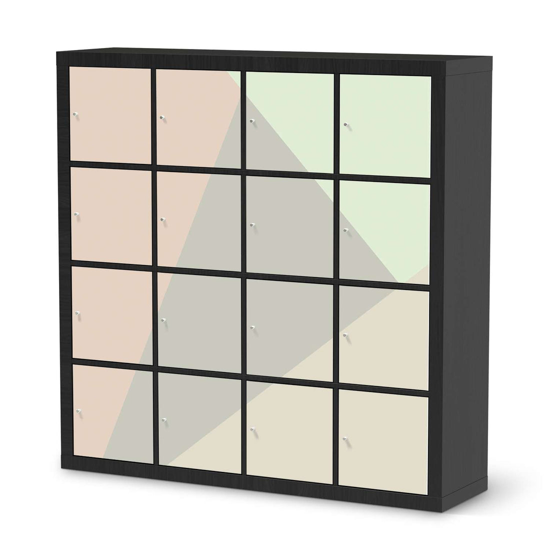 Selbstklebende Folie Pastell Geometrik - IKEA Expedit Regal 16 Türen - schwarz