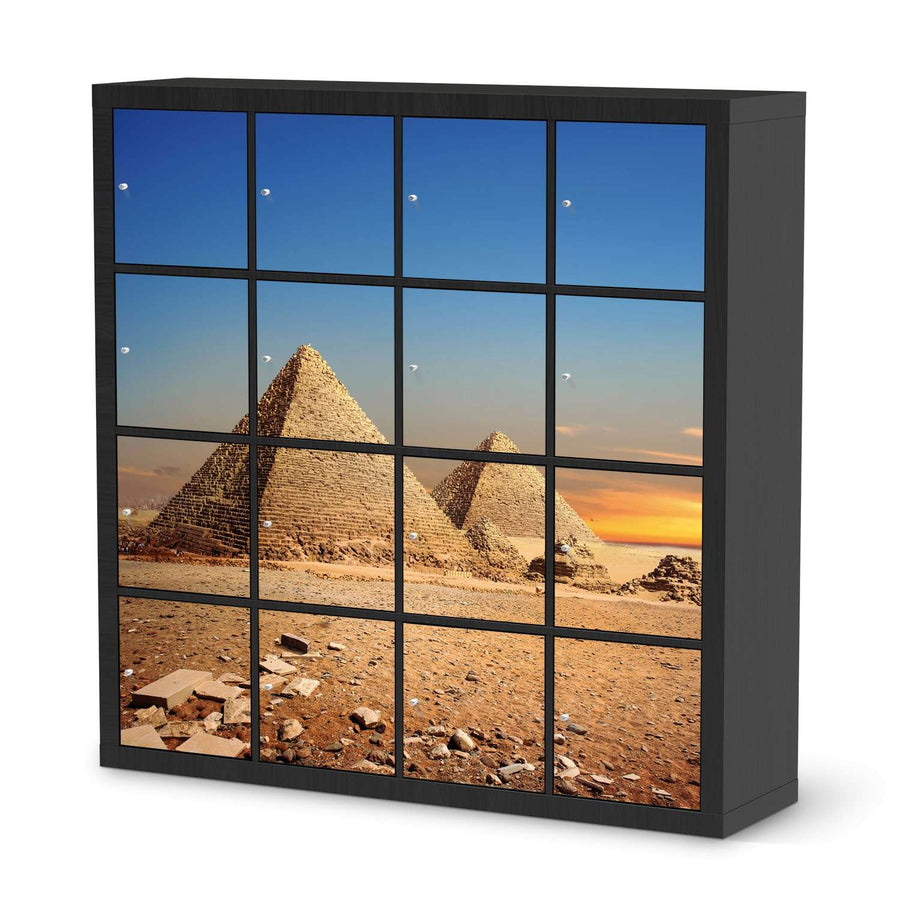 Selbstklebende Folie Pyramids - IKEA Expedit Regal 16 Türen - schwarz