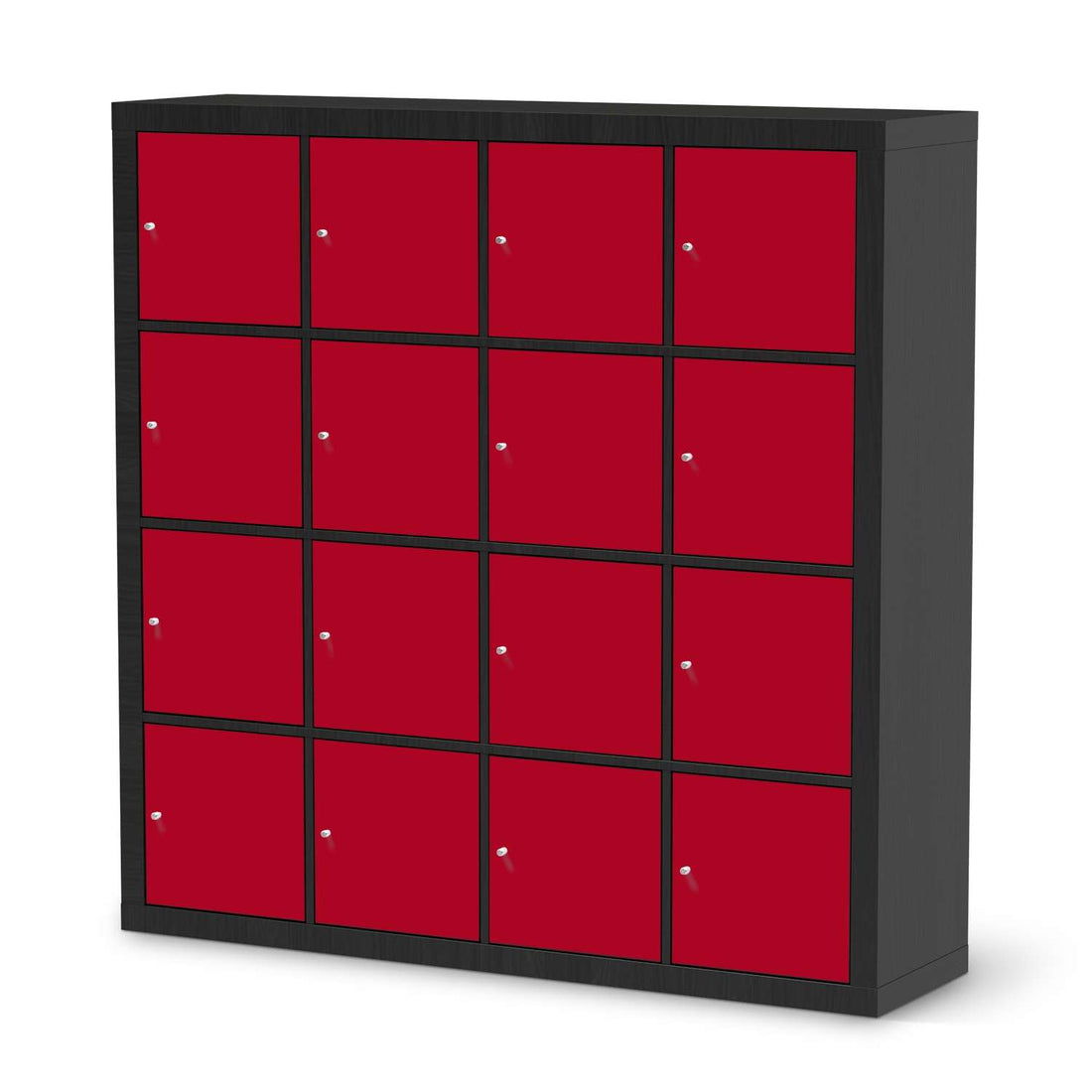 Selbstklebende Folie Rot Dark - IKEA Expedit Regal 16 Türen - schwarz