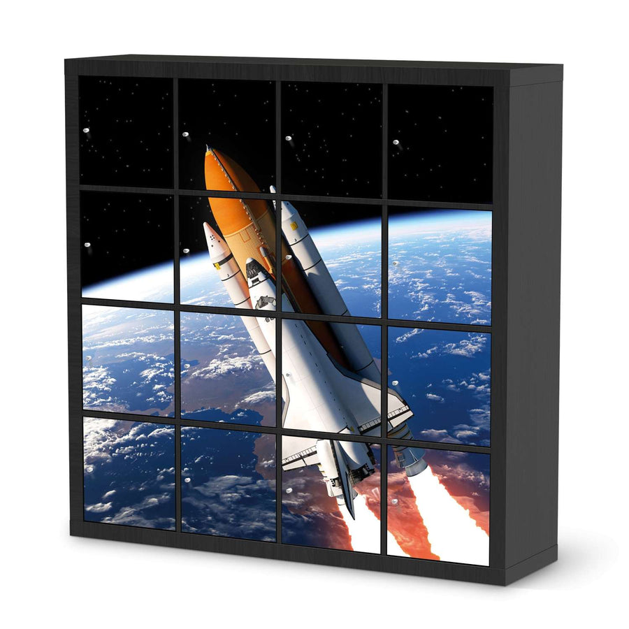 Selbstklebende Folie Space Traveller - IKEA Expedit Regal 16 Türen - schwarz