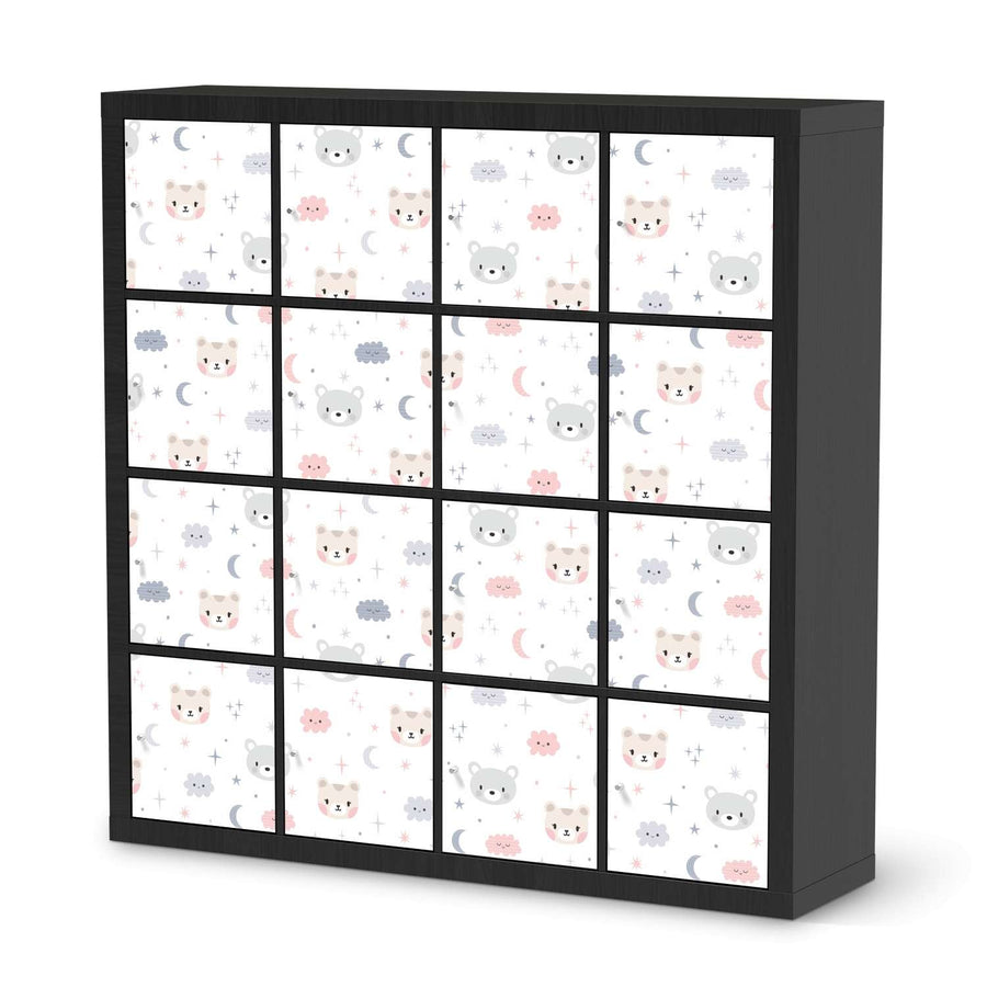 Selbstklebende Folie Sweet Dreams - IKEA Expedit Regal 16 Türen - schwarz