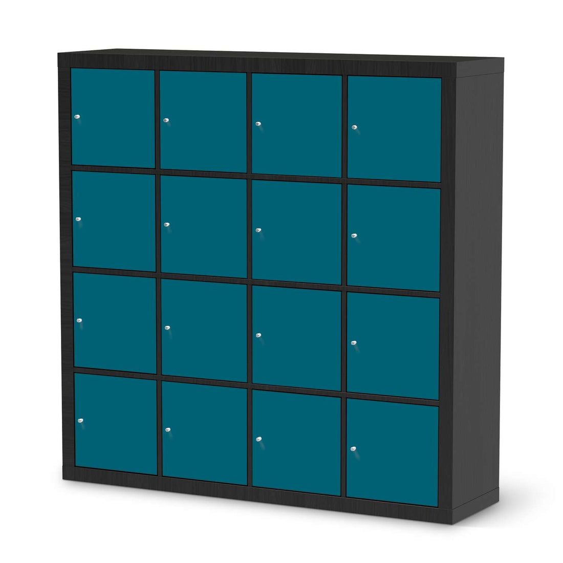 Selbstklebende Folie Türkisgrün Dark - IKEA Expedit Regal 16 Türen - schwarz