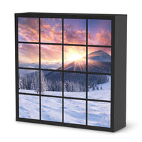 Selbstklebende Folie Zauberhafte Winterlandschaft - IKEA Expedit Regal 16 Türen - schwarz