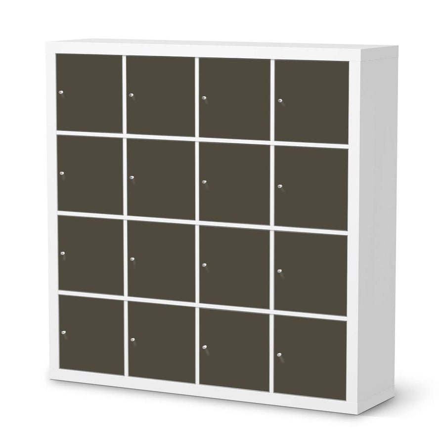 Selbstklebende Folie Braungrau Dark - IKEA Expedit Regal 16 Türen  - weiss