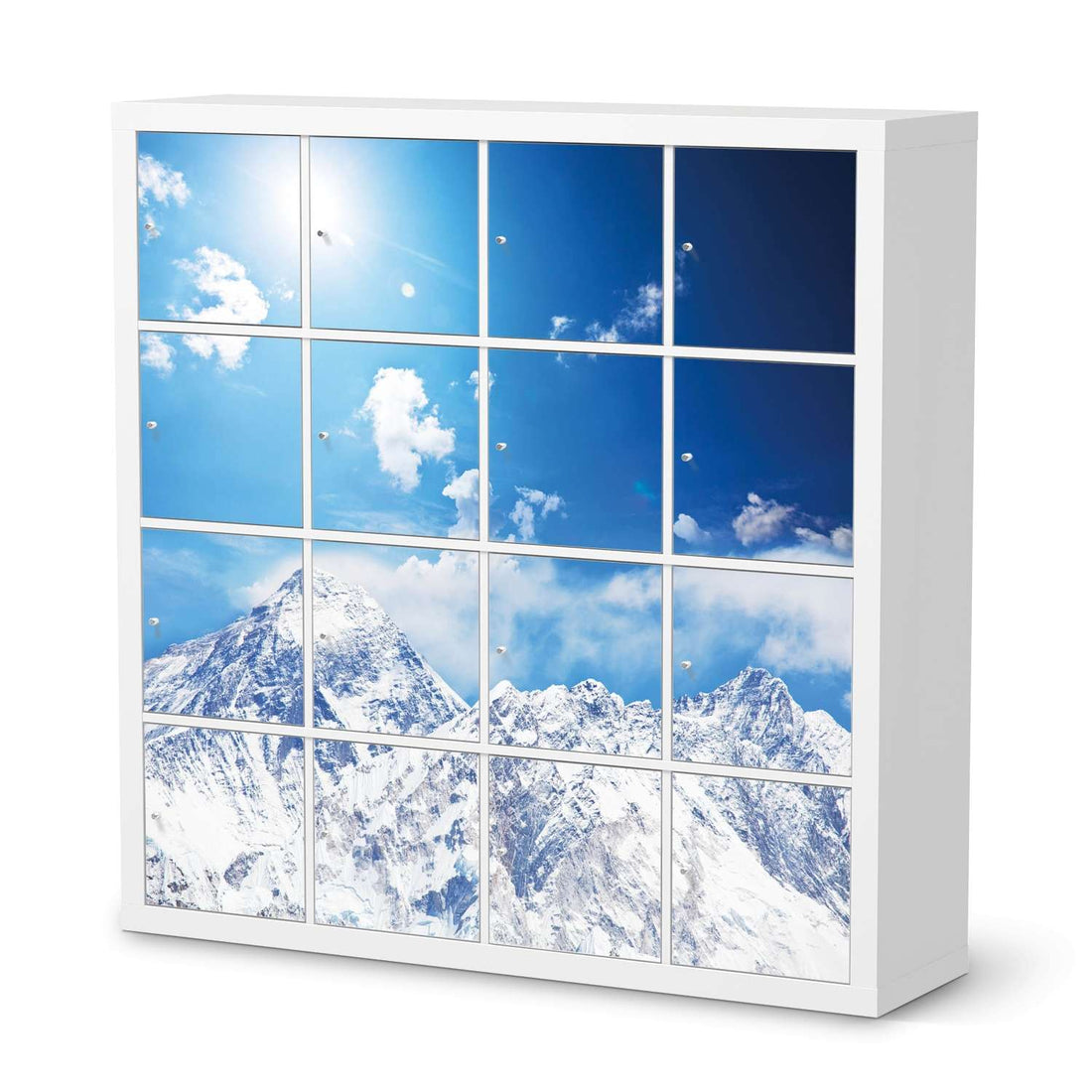 Selbstklebende Folie Everest - IKEA Expedit Regal 16 Türen  - weiss