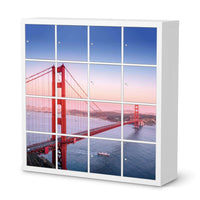 Selbstklebende Folie Golden Gate - IKEA Expedit Regal 16 Türen  - weiss