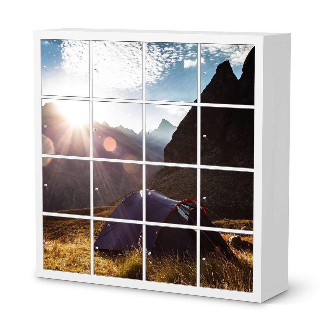 Selbstklebende Folie Into the Wild - IKEA Expedit Regal 16 Türen  - weiss