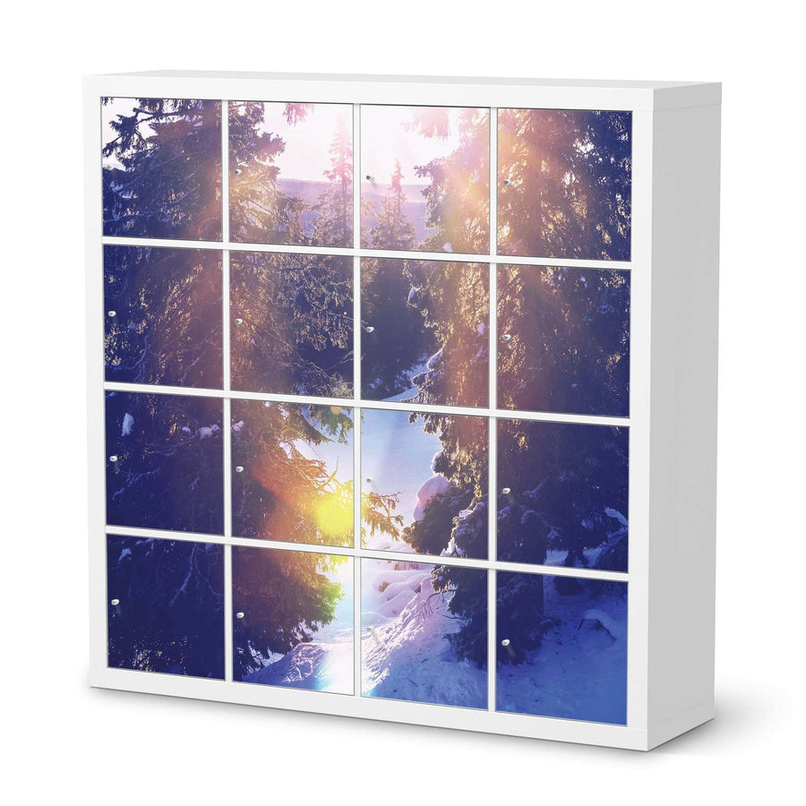 Selbstklebende Folie Lichtflut - IKEA Expedit Regal 16 Türen  - weiss