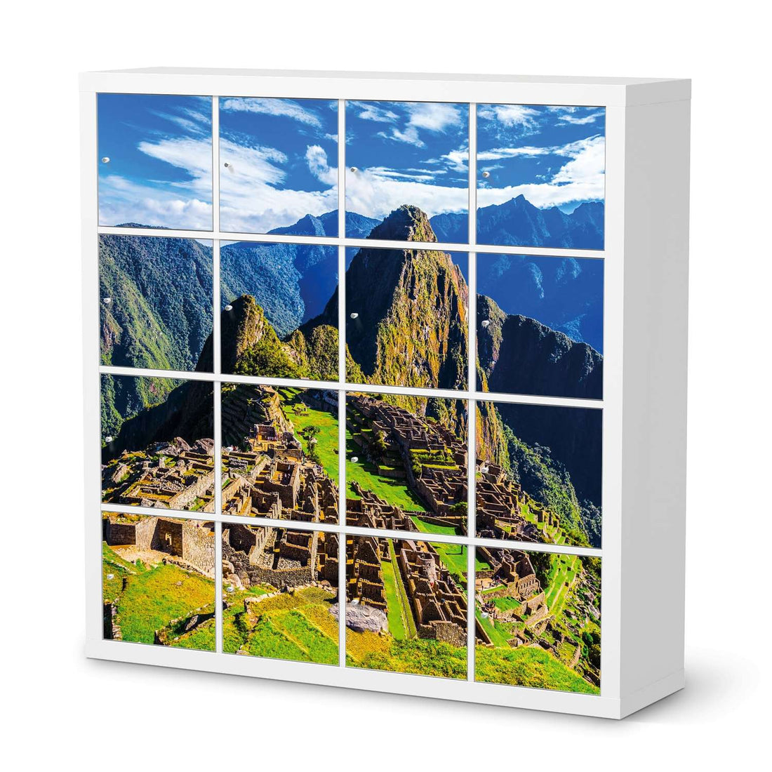Selbstklebende Folie Machu Picchu - IKEA Expedit Regal 16 Türen  - weiss