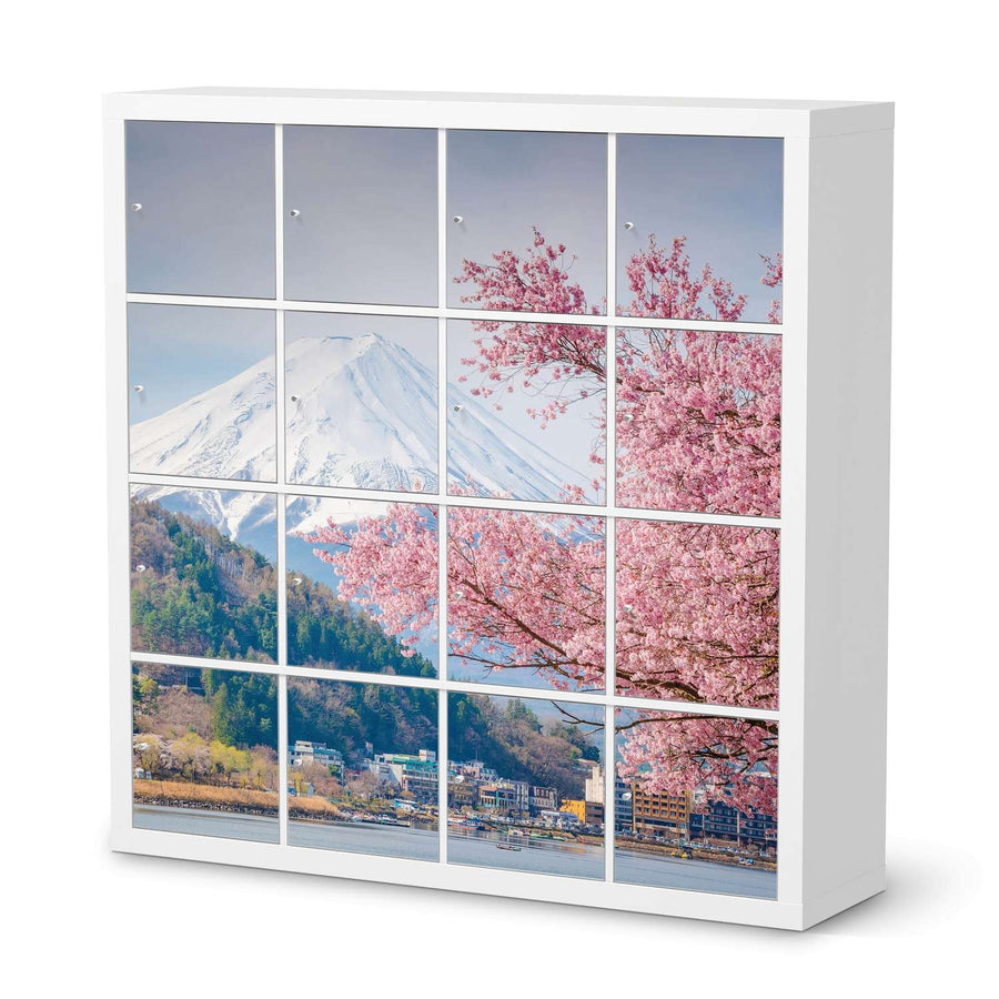 Selbstklebende Folie Mount Fuji - IKEA Expedit Regal 16 Türen  - weiss