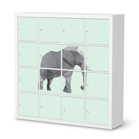 Selbstklebende Folie Origami Elephant - IKEA Expedit Regal 16 Türen  - weiss