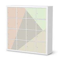 Selbstklebende Folie Pastell Geometrik - IKEA Expedit Regal 16 Türen  - weiss