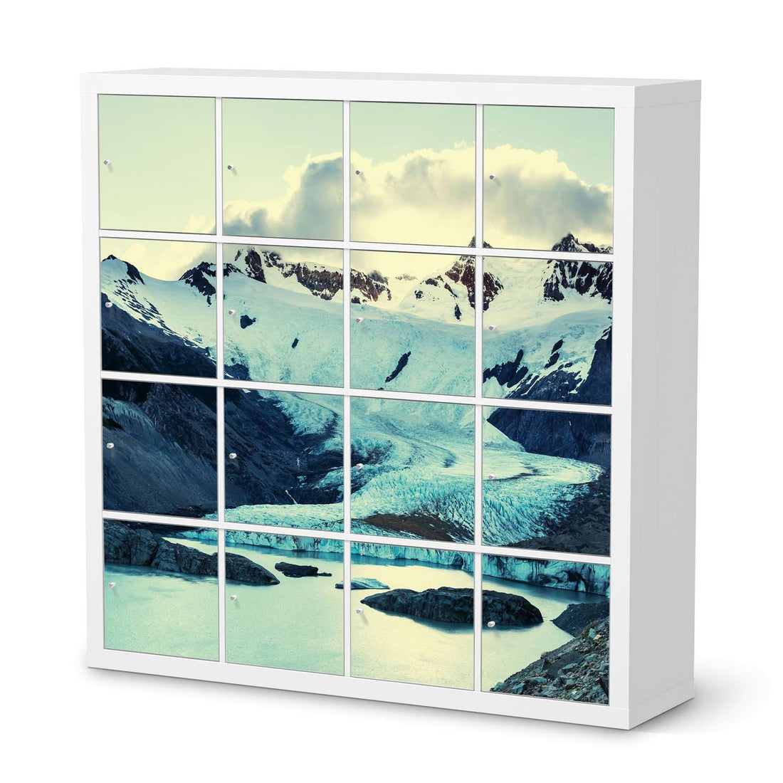 Selbstklebende Folie Patagonia - IKEA Expedit Regal 16 Türen  - weiss