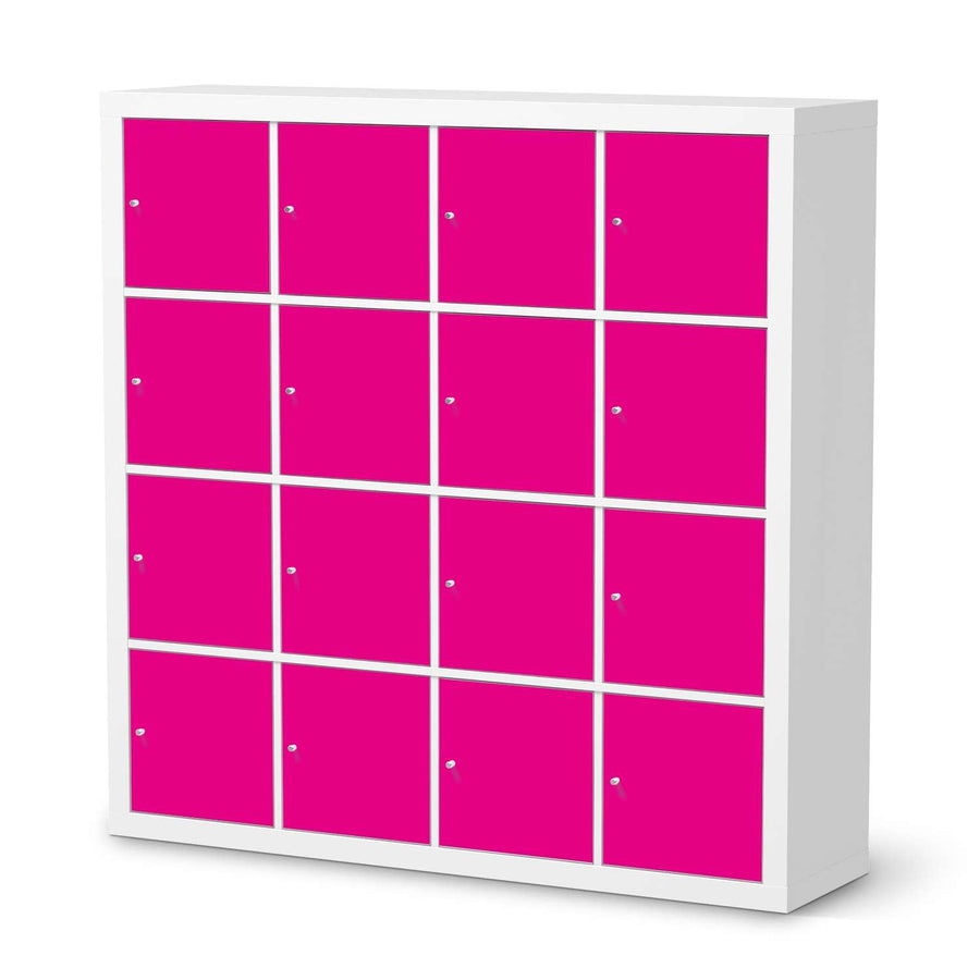 Selbstklebende Folie Pink Dark - IKEA Expedit Regal 16 Türen  - weiss