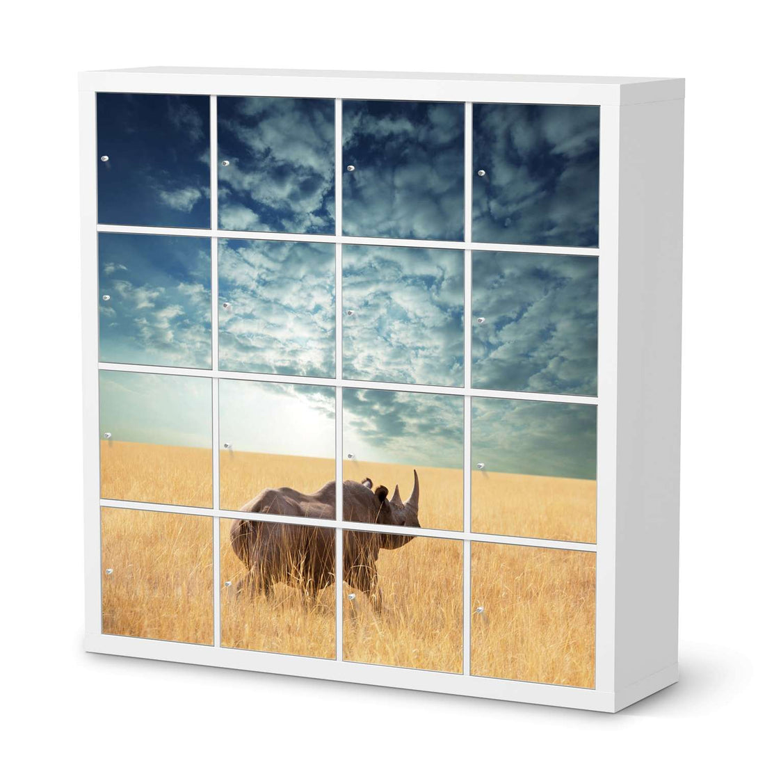 Selbstklebende Folie Rhino - IKEA Expedit Regal 16 Türen  - weiss