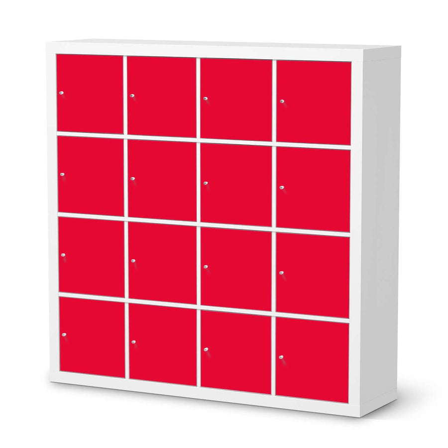 Selbstklebende Folie Rot Light - IKEA Expedit Regal 16 Türen  - weiss