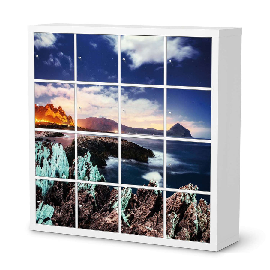 Selbstklebende Folie Seaside - IKEA Expedit Regal 16 Türen  - weiss