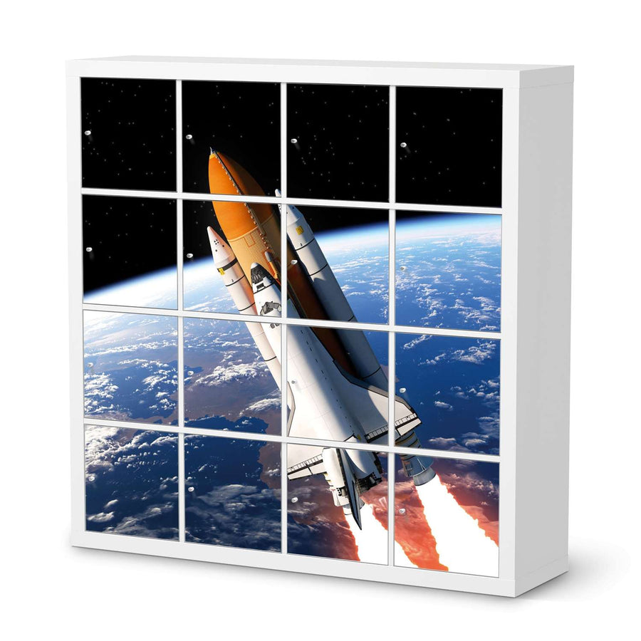 Selbstklebende Folie Space Traveller - IKEA Expedit Regal 16 Türen  - weiss