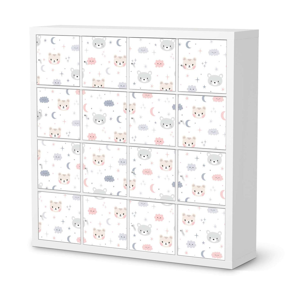 Selbstklebende Folie Sweet Dreams - IKEA Expedit Regal 16 Türen  - weiss