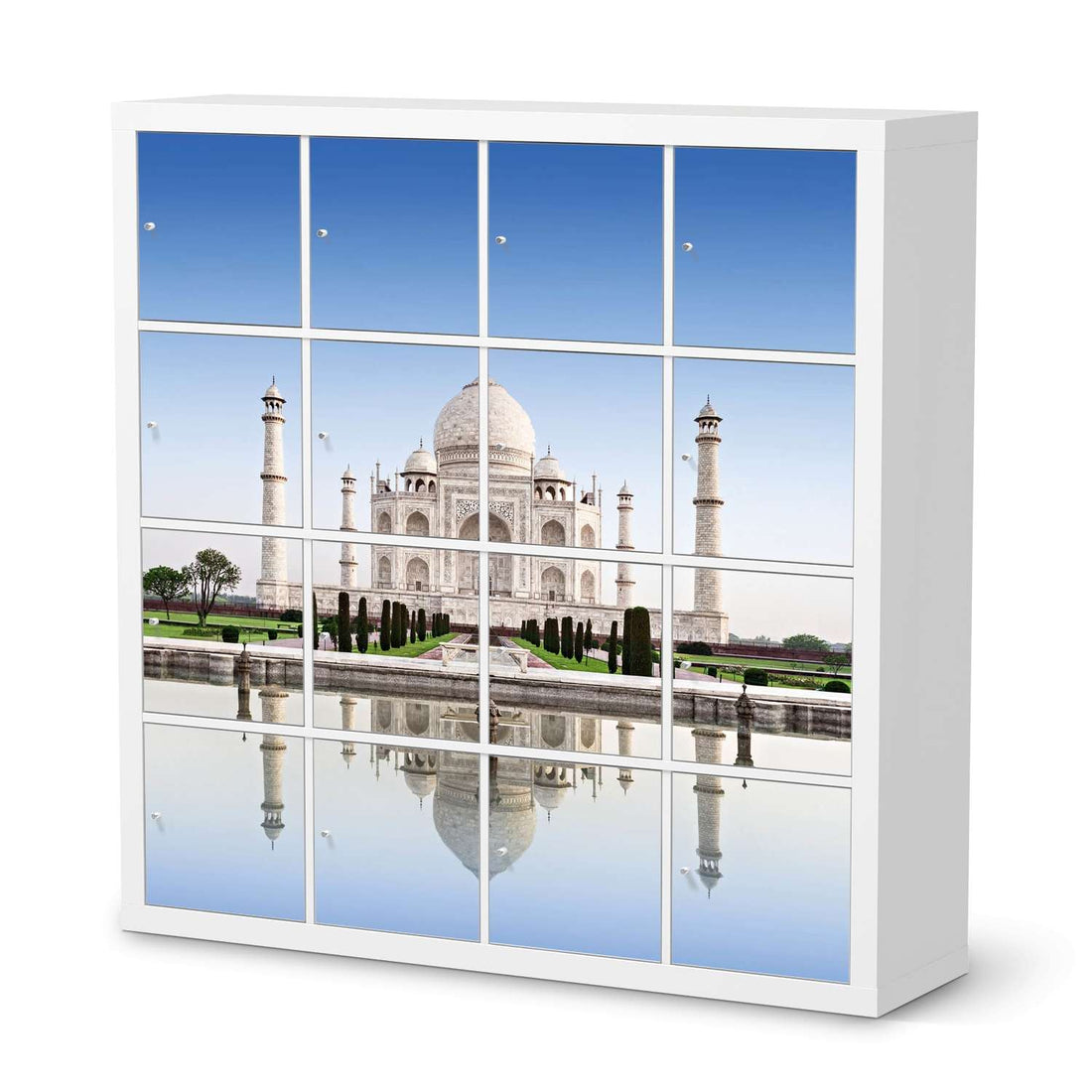 Selbstklebende Folie Taj Mahal - IKEA Expedit Regal 16 Türen  - weiss