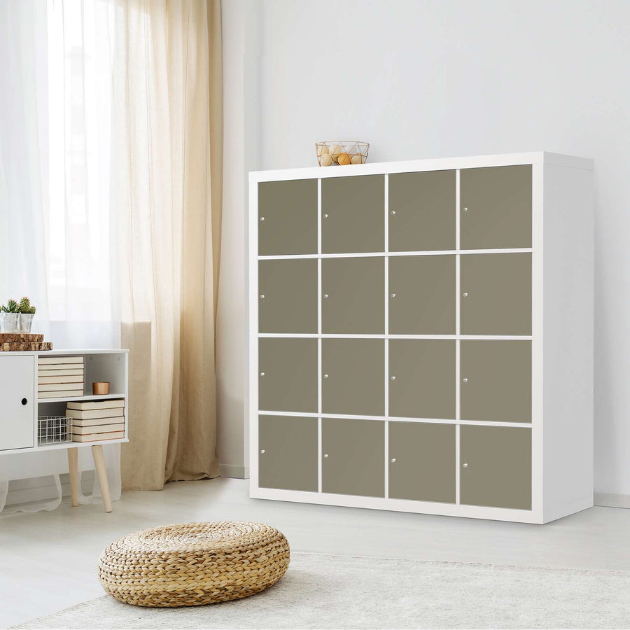 Selbstklebende Folie Braungrau Light - IKEA Expedit Regal 16 Türen - Wohnzimmer