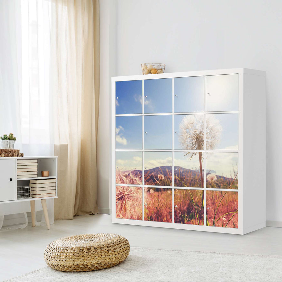 Selbstklebende Folie Dandelion - IKEA Expedit Regal 16 Türen - Wohnzimmer