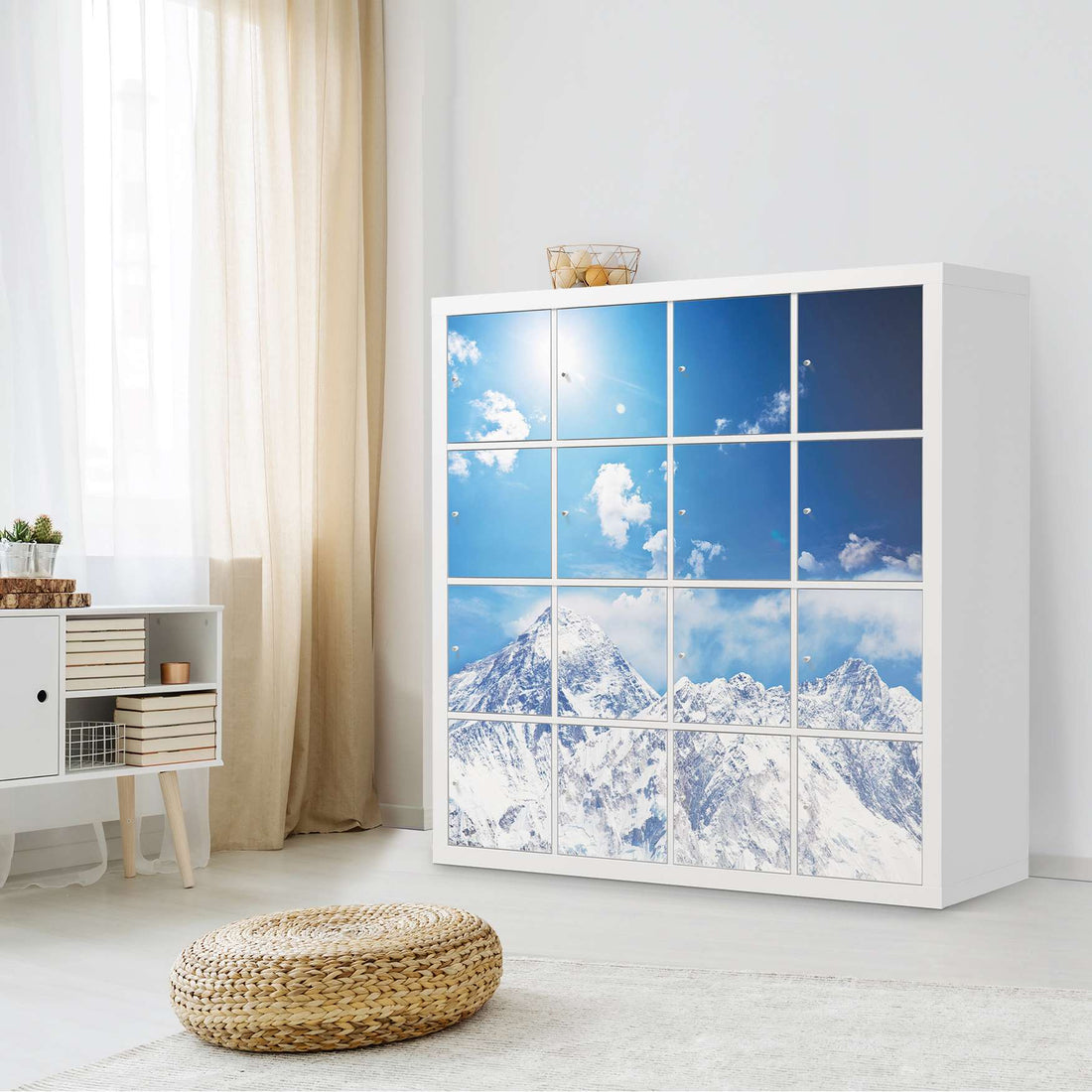 Selbstklebende Folie Everest - IKEA Expedit Regal 16 Türen - Wohnzimmer