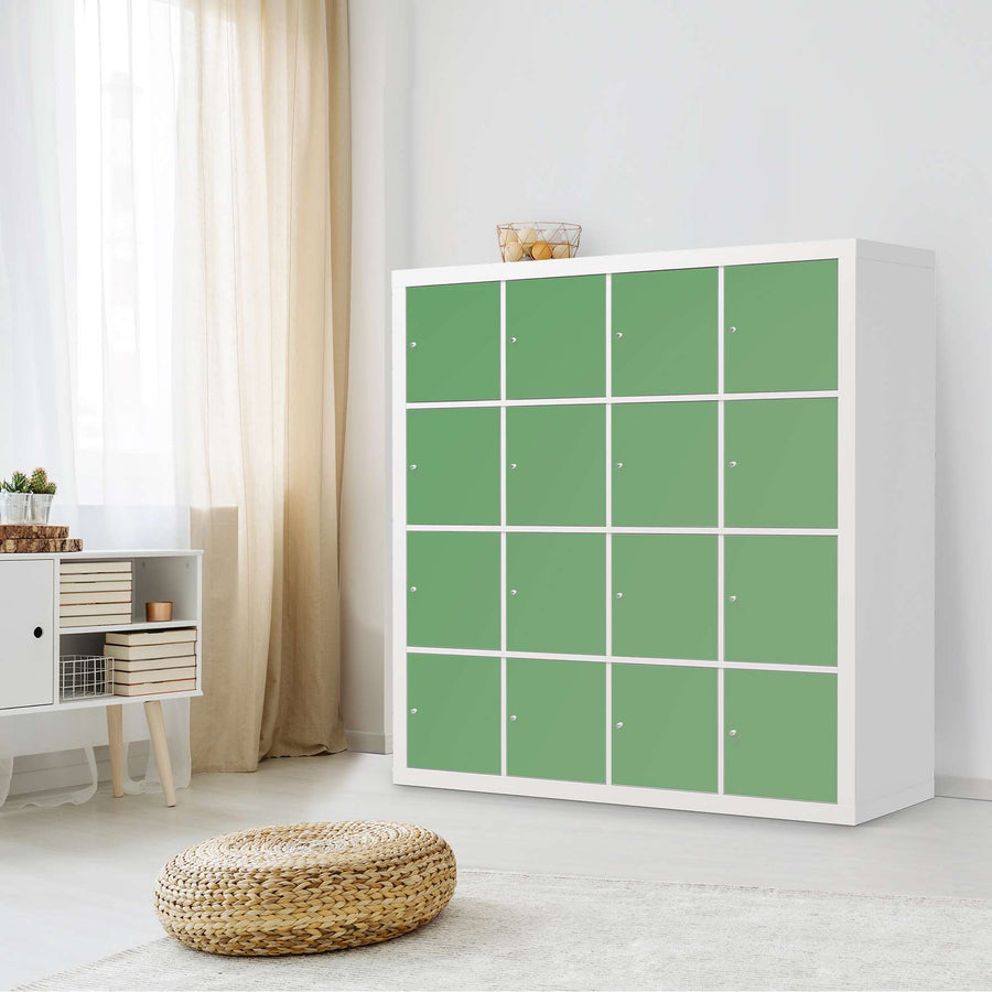 Selbstklebende Folie Grün Light - IKEA Expedit Regal 16 Türen - Wohnzimmer