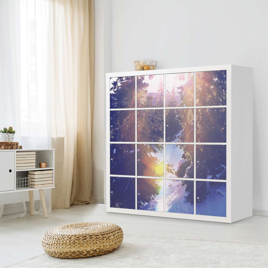 Selbstklebende Folie Lichtflut - IKEA Expedit Regal 16 Türen - Wohnzimmer