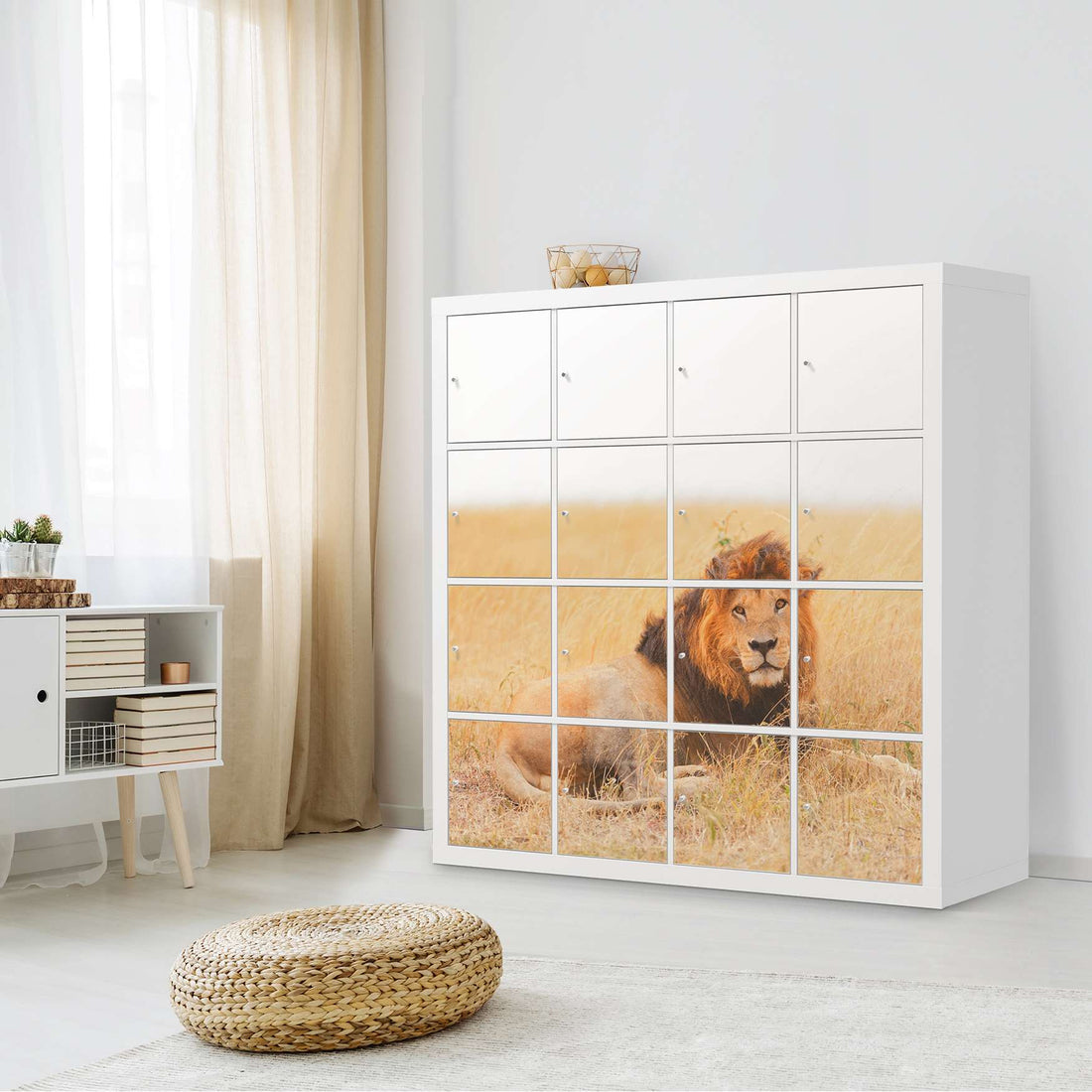 Selbstklebende Folie Lion King - IKEA Expedit Regal 16 Türen - Wohnzimmer