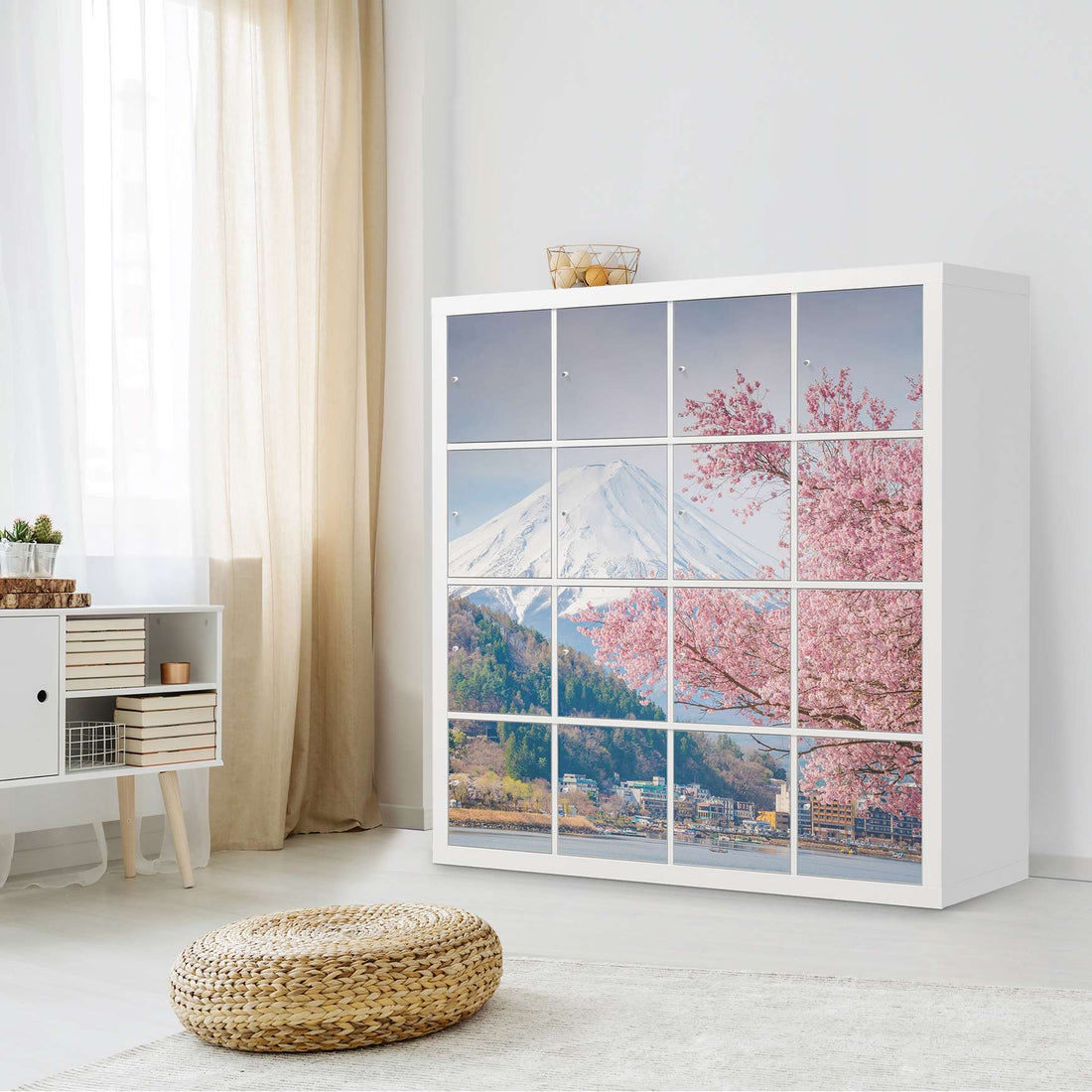 Selbstklebende Folie Mount Fuji - IKEA Expedit Regal 16 Türen - Wohnzimmer