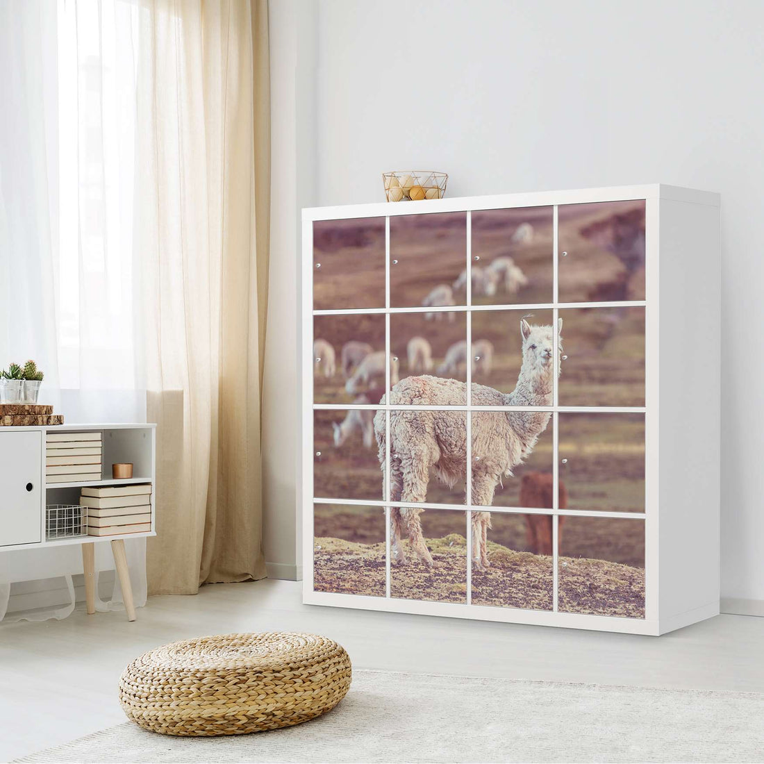 Selbstklebende Folie Pako - IKEA Expedit Regal 16 Türen - Wohnzimmer