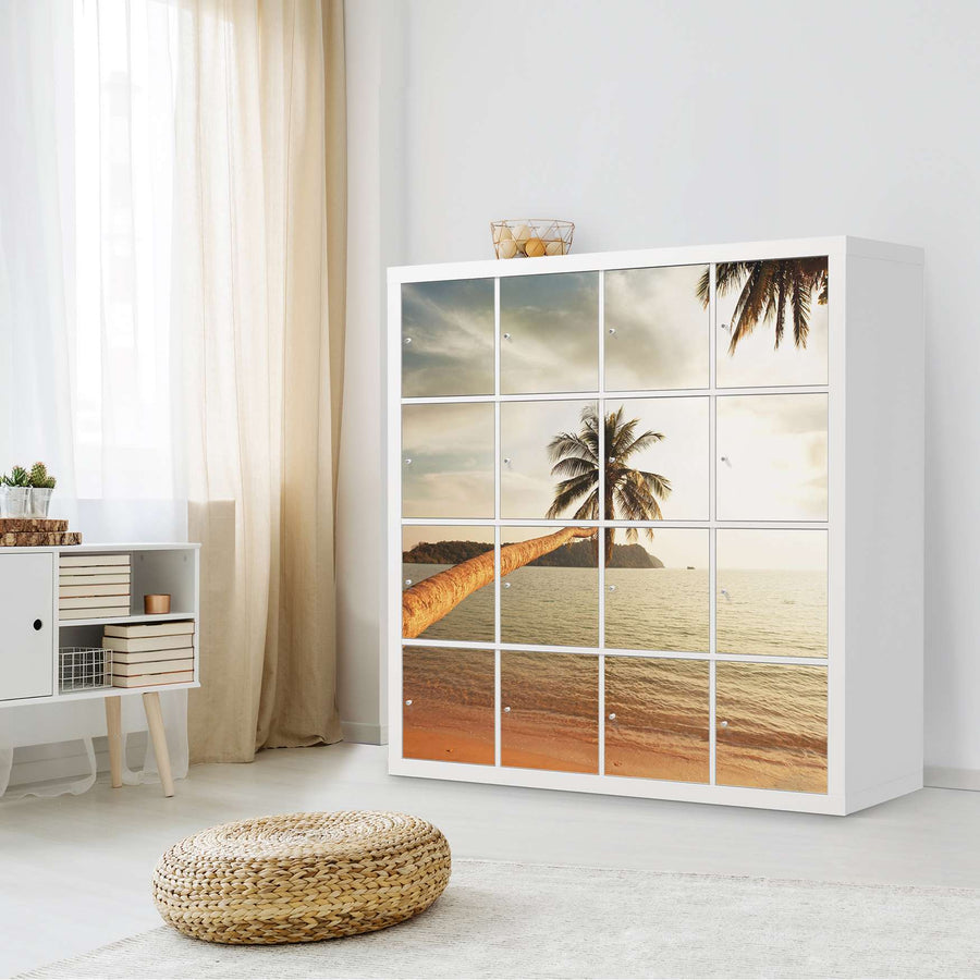 Selbstklebende Folie Paradise - IKEA Expedit Regal 16 Türen - Wohnzimmer