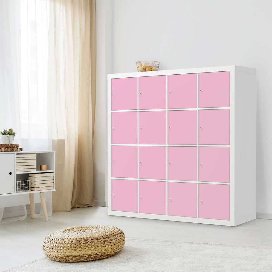 Selbstklebende Folie Pink Light - IKEA Expedit Regal 16 Türen - Wohnzimmer