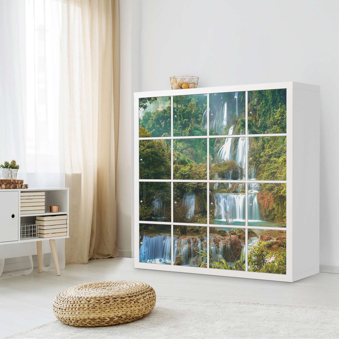 Selbstklebende Folie Rainforest - IKEA Expedit Regal 16 Türen - Wohnzimmer