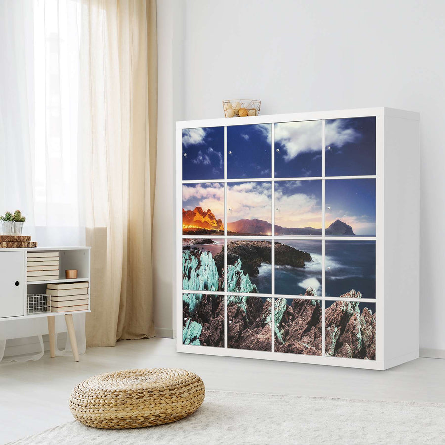 Selbstklebende Folie Seaside - IKEA Expedit Regal 16 Türen - Wohnzimmer