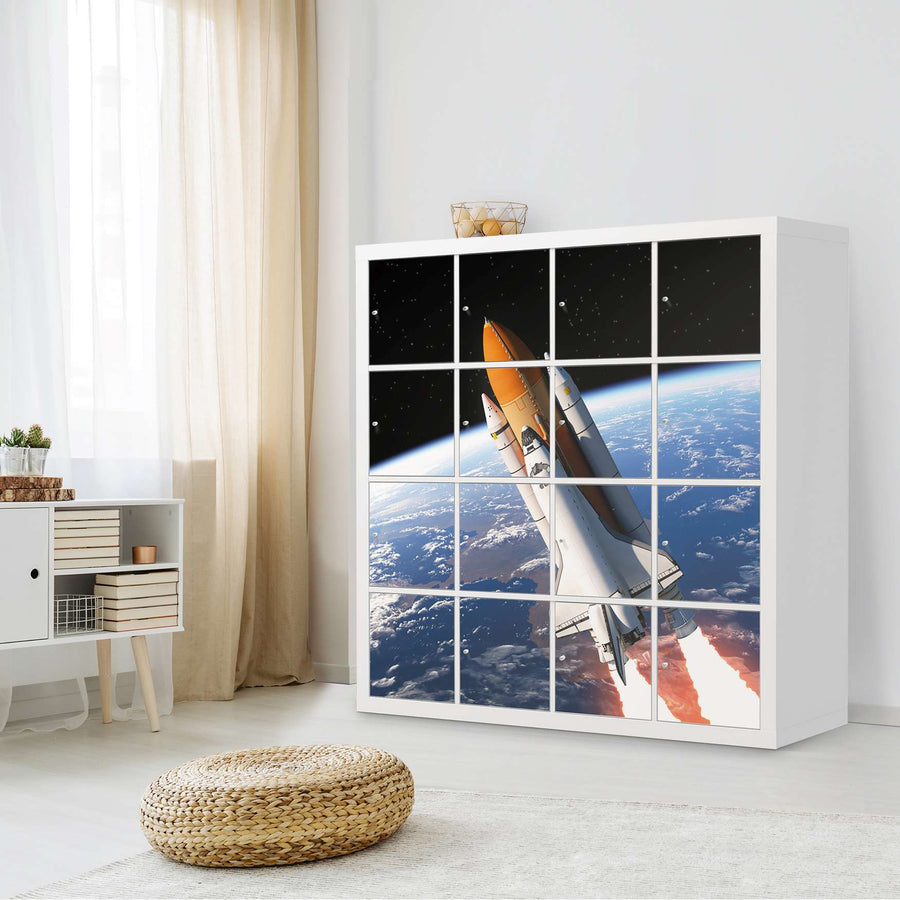 Selbstklebende Folie Space Traveller - IKEA Expedit Regal 16 Türen - Wohnzimmer