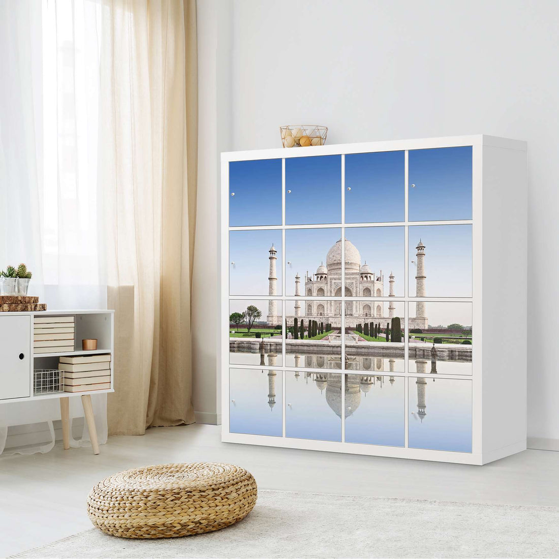 Selbstklebende Folie Taj Mahal - IKEA Expedit Regal 16 Türen - Wohnzimmer