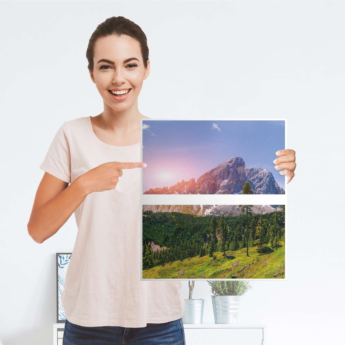 Selbstklebende Folie Alpenblick - IKEA Hemnes Kommode 2 Schubladen - Folie