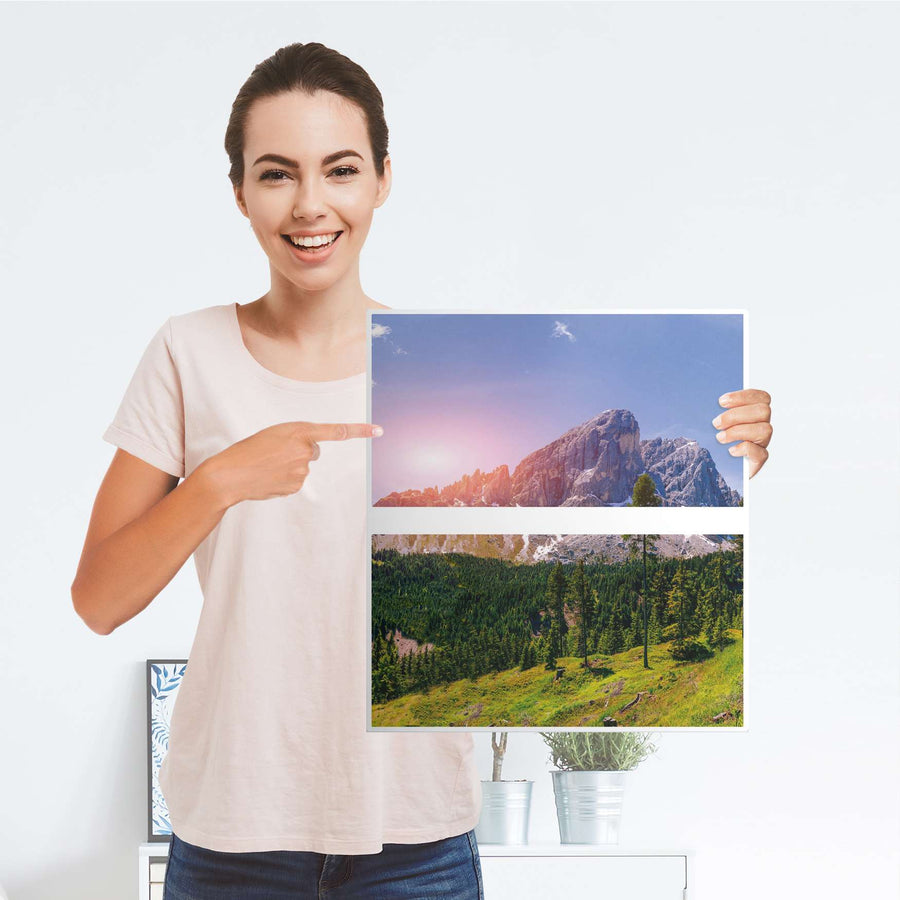 Selbstklebende Folie Alpenblick - IKEA Hemnes Kommode 2 Schubladen - Folie