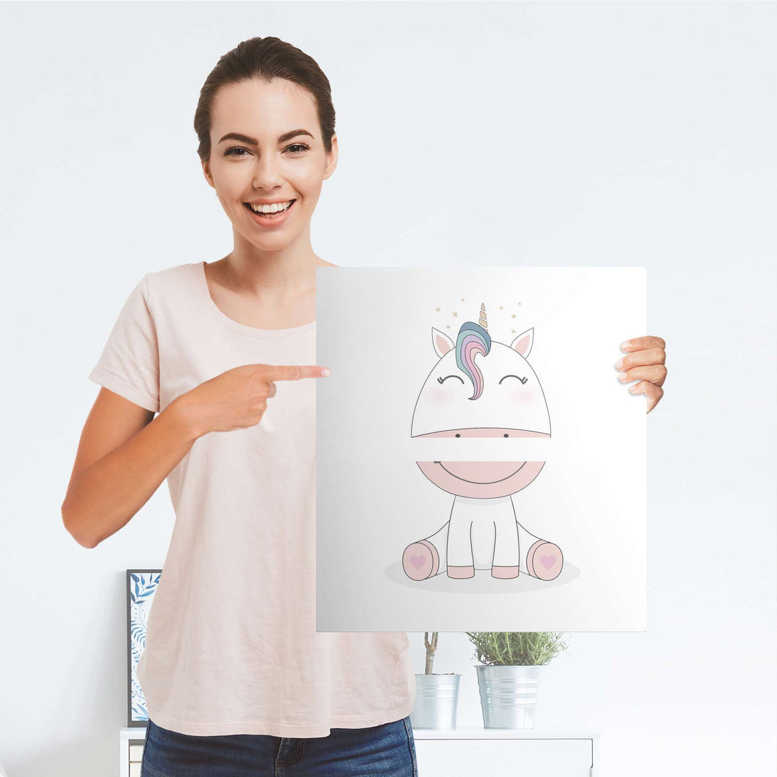 Selbstklebende Folie Baby Unicorn - IKEA Hemnes Kommode 2 Schubladen - Folie