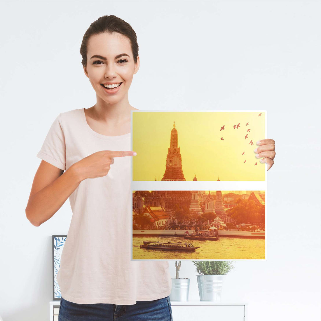 Selbstklebende Folie Bangkok Sunset - IKEA Hemnes Kommode 2 Schubladen - Folie