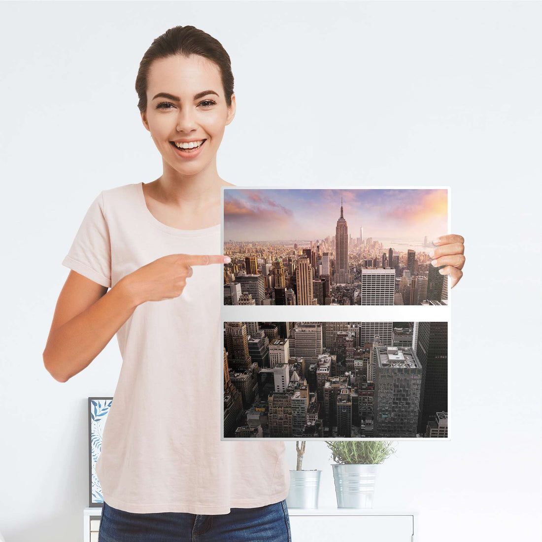 Selbstklebende Folie Big Apple - IKEA Hemnes Kommode 2 Schubladen - Folie