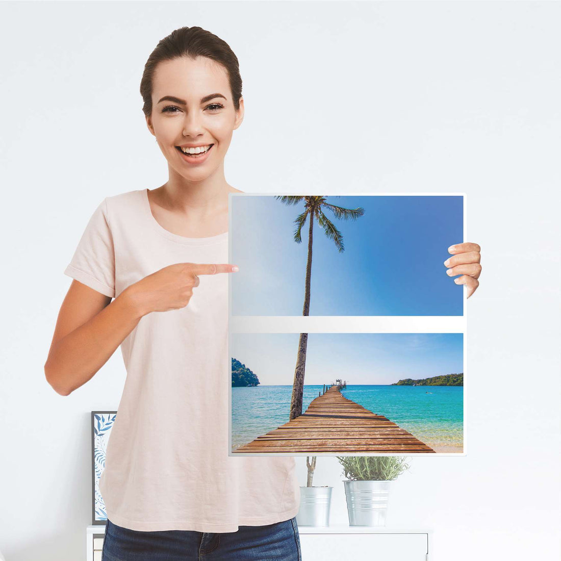 Selbstklebende Folie Caribbean - IKEA Hemnes Kommode 2 Schubladen - Folie
