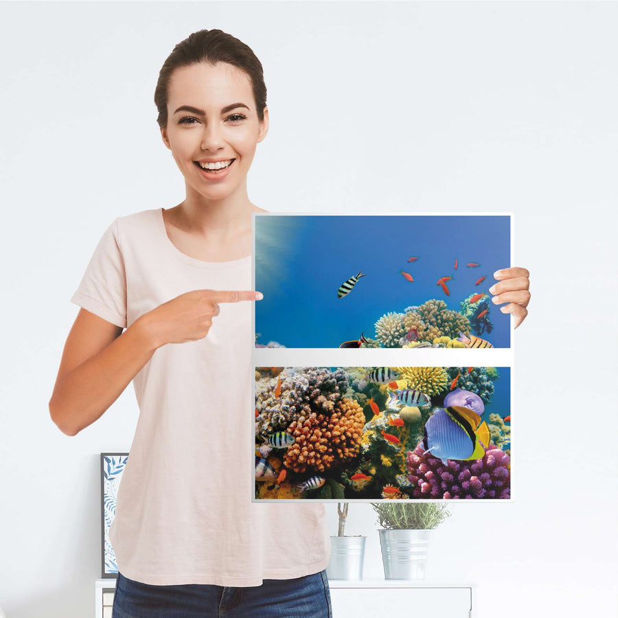 Selbstklebende Folie Coral Reef - IKEA Hemnes Kommode 2 Schubladen - Folie