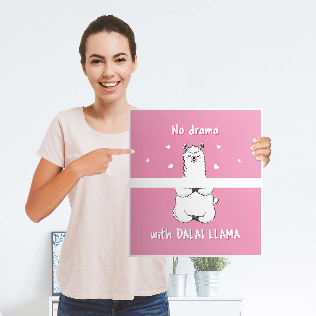 Selbstklebende Folie Dalai Llama - IKEA Hemnes Kommode 2 Schubladen - Folie
